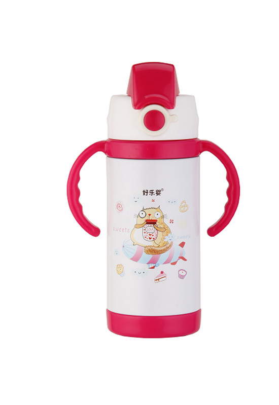 好樂嬰水杯雙柄大容量紅色