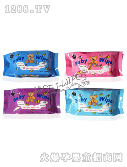 舒爾潔嬰兒濕巾深紫色包裝