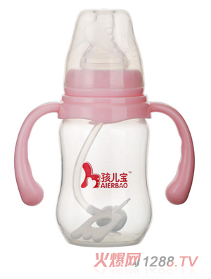 孩兒寶粉色標(biāo)口圓弧自動(dòng)PP奶瓶150ml