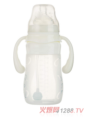 孩兒寶白色寬口自動硅膠奶瓶300ml