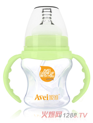 噯唯寬口徑帶柄自動(dòng)PP奶瓶（150ml)