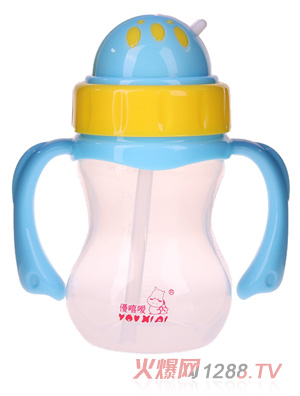 優(yōu)嘻噯嬰幼兒兩用水壺（210ml寬口徑）藍色