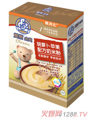 雙熊金典胡蘿卜蘋(píng)果配方奶米粉盒裝