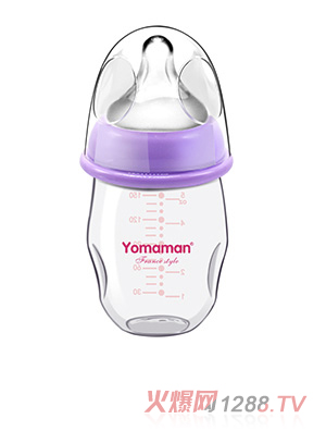 優(yōu)秀媽咪可愛(ài)企鵝寬口徑玻璃奶瓶150ml