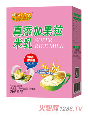 咿呀貝比真添加果粒米乳 雪梨+獼猴桃 盒裝